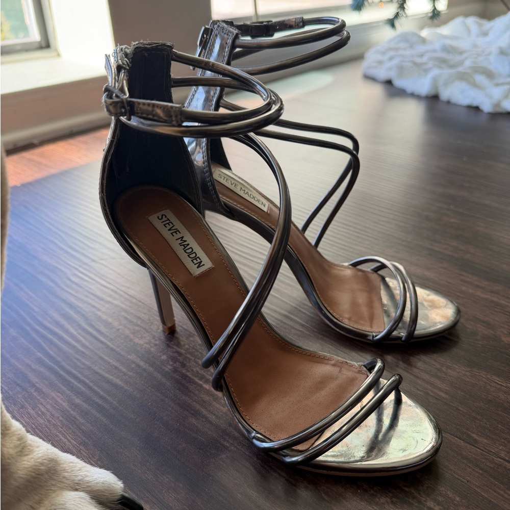 Steve Madden Metallic Strappy Heels